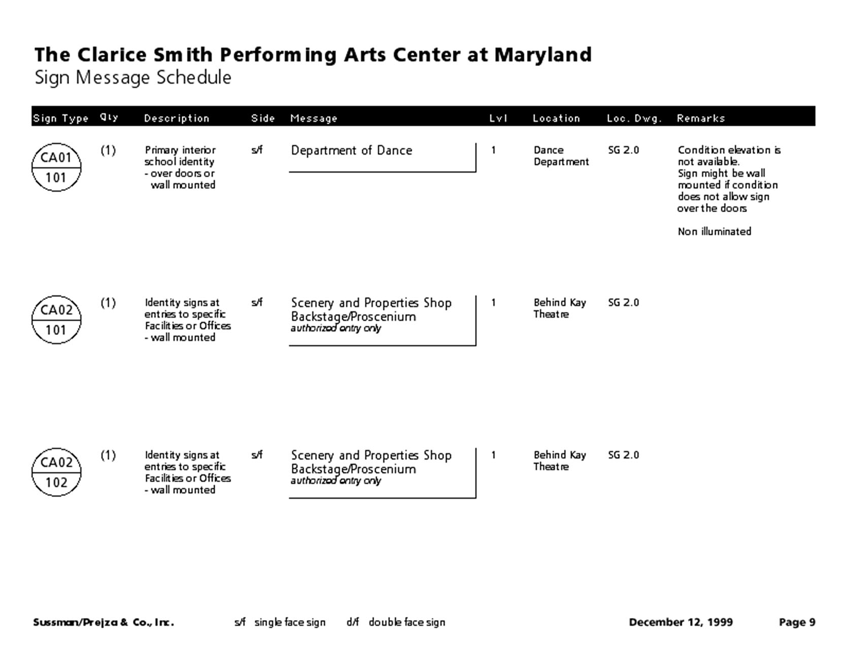 The Clarice Smith Performing Arts Center: Message Schedule